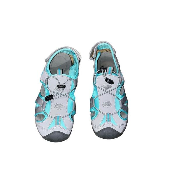 Crivit Grey Aqua Blue Hiking Strap Water Sandals Size 8 - Picture 1 of 7